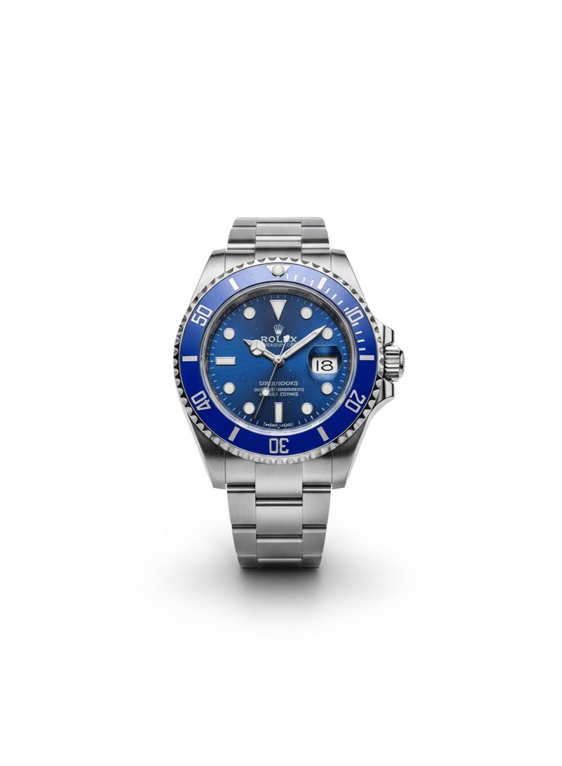 Rolex Submariner Date Stainless Steel Watch with Blue Dial & Bezel - Image 1